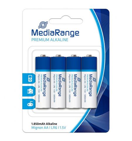 Батарейки MediaRange Premium Alkaline Batteries Mignon AA LR6 1.5V Pack 4 pcs ( Количество в упаковке, 4 штук )