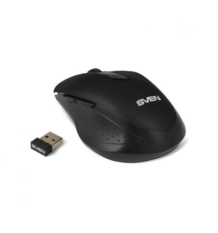 Мышь SVEN RX-425W Wireless Black, Optical Mouse, 2.4GHz, Nano Receiver, 800/1200/1600 dpi, DPI resolution switch, Two additional navigation buttons Мышь SVEN RX-425W Wireless Black, Optical Mouse, 2.4GHz, Nano Receiver, 800/1200/1600 dpi, DPI resolution switch, Two additional navigation buttons