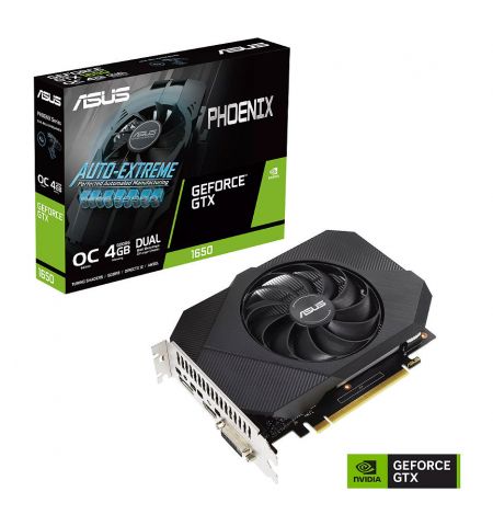 Видеокарта ASUS PH-GTX1650-O4GD6-P-V2, GeForce GTX1650 4GB GDDR6, 128-bit, GPU/Mem clock 1635/12002MHz, PCI-Express 3.0, DVI/HDMI/Display Port (placa video/видеокарта)