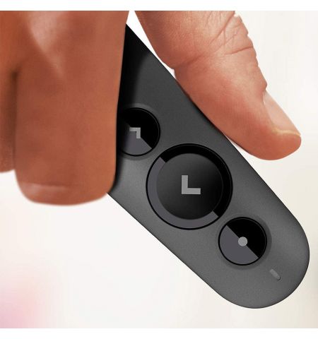 Беспроводной презентер Logitech R500 Black Laser Presentation Remote 2.4 GHz wireless, Up to 20-meter range, Battery indicator, Red laser pointer, Bluetooth & 2.4GHz wireless connection, 910-006520