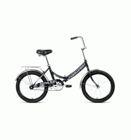 Складной велосипед FORWARD ARSENAL 20 1.0 (20" 1 ск. рост 14" скл.) 2020-2021, черный/серый