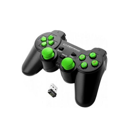 Gamepad Wireless Esperanza GLADIATOR EGG108G  Green, vibration Game Pad, 16 buttons, 2 sticks, Ergonomic design, 2 modes (analog and digital), Soft sw Gamepad Wireless Esperanza GLADIATOR EGG108G  Green, vibration Game Pad, 16 buttons, 2 sticks, Ergonomic design, 2 modes (analog and digital), Soft sw