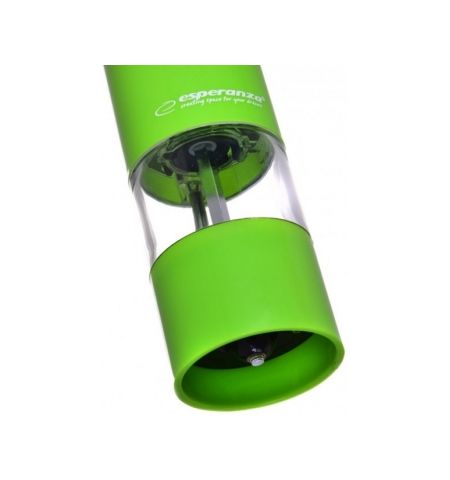 Grinder Esperanza MALABAR EKP001G Green,  LED illumination during use Adjustable grinding thickness Length: 23cm Diameter: 5cm Power: 4* AA batteries