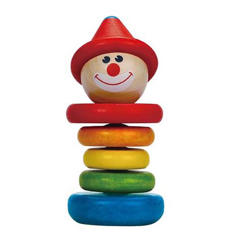 Hape E0010A  Деревянная игрушка-пирамидка клоун «Funny Clown» дисплей 6 шт Hape E0010A  Деревянная игрушка-пирамидка клоун «Funny Clown» дисплей 6 шт