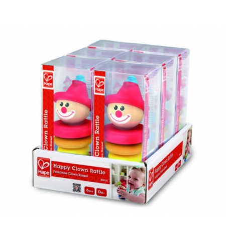 Hape E0010A  Деревянная игрушка-пирамидка клоун «Funny Clown» дисплей 6 шт Hape E0010A  Деревянная игрушка-пирамидка клоун «Funny Clown» дисплей 6 шт