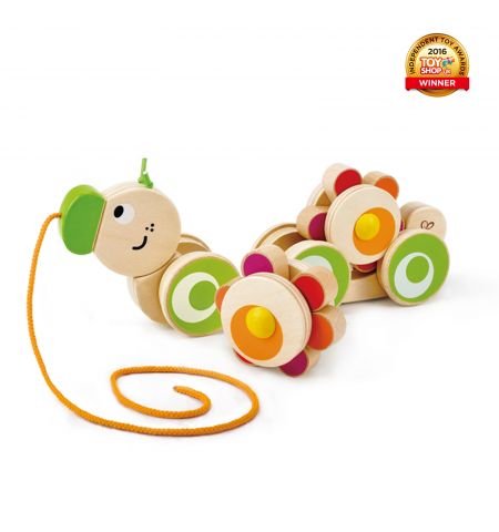 Hape E0351A Деревянная игрушка: Каталка - толкалка на палочке, гусеница Hape E0351A Деревянная игрушка: Каталка - толкалка на палочке, гусеница