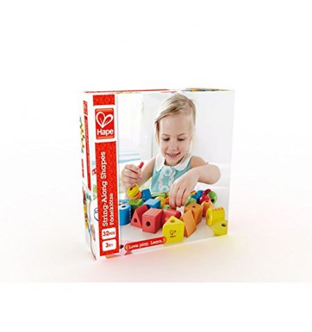 Hape E1019A Деревянный набор: Шнуровка Радужные геометрические формы Hape E1019A Деревянный набор: Шнуровка Радужные геометрические формы