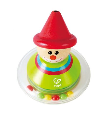 Hape E0015A Деревянная игрушка погремушка неваляшка  «Клоун Ральф»
