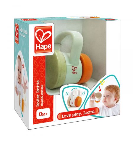 Hape E0017A  Деревянная игрушка погремушка трещотка "Ролик"