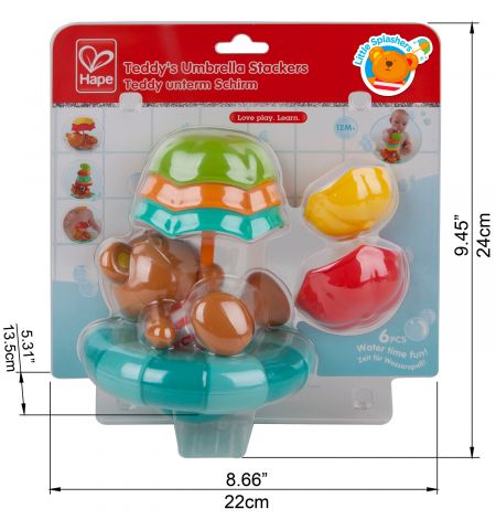 Hape E0203A  Игрушка для купания "Тедди с зонтиком"