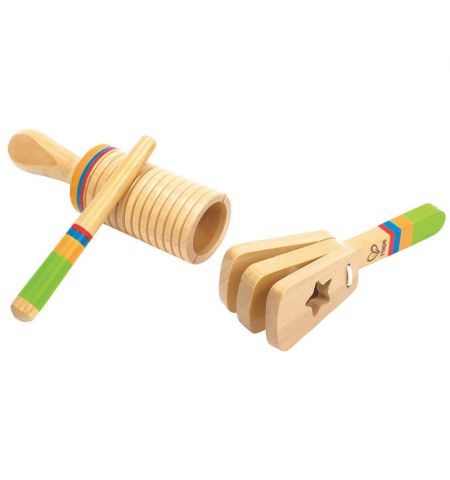 Hape E0301A Деревянная игрушка погремушка - Набор Деревянных Музыкальных Инструментов