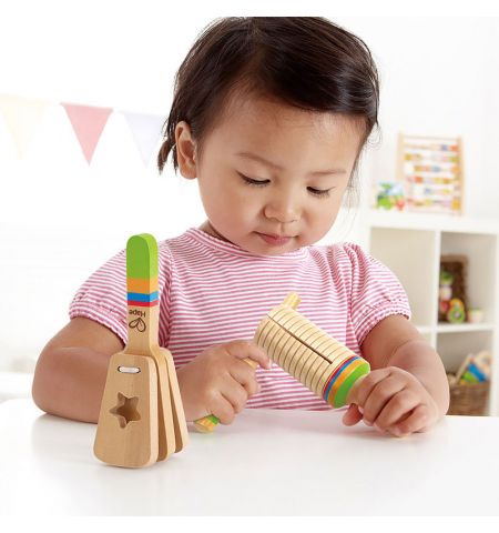 Hape E0301A Деревянная игрушка погремушка - Набор Деревянных Музыкальных Инструментов