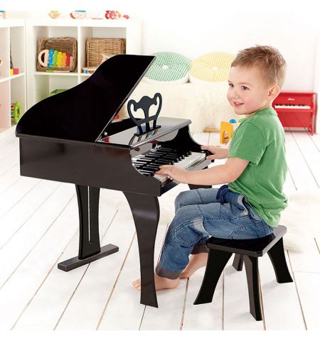 Hape E0320A Фортепиано со стульчиком, черное Hape E0320A Фортепиано со стульчиком, черное