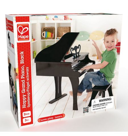 Hape E0320A Фортепиано со стульчиком, черное Hape E0320A Фортепиано со стульчиком, черное