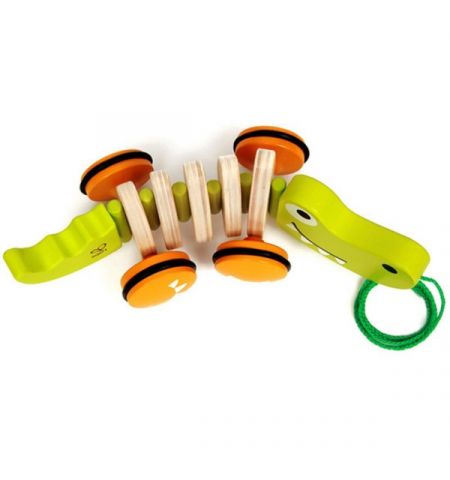 Hape E0348A Деревянная игрушка каталка "Крокодил" WALK-A-LONG CROCODILE/FSC