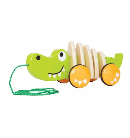 Hape E0348A Деревянная игрушка каталка "Крокодил" WALK-A-LONG CROCODILE/FSC