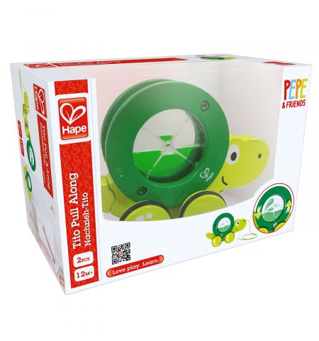 Hape E0354A Деревянная игрушка каталка "Черепаха Тито"  TITO PULL ALONG