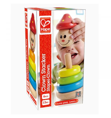 Hape E0400A Деревянная игрушка  - Пирамидка Клоун