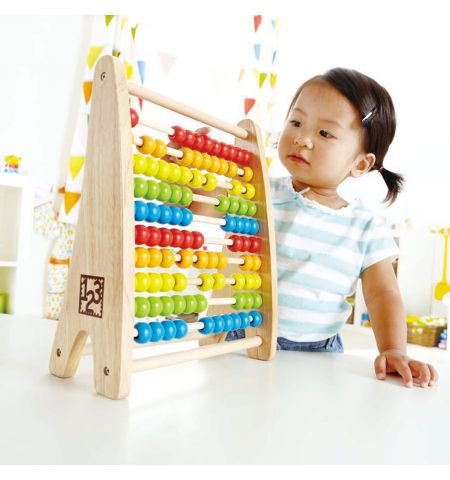 Hape E0412A Развивающая деревянная игрушка - Радужные счёты RAINBOW BEAD ABACUS