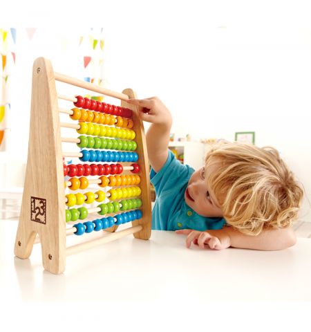 Hape E0412A Развивающая деревянная игрушка - Радужные счёты RAINBOW BEAD ABACUS