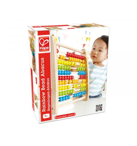 Hape E0412A Развивающая деревянная игрушка - Радужные счёты RAINBOW BEAD ABACUS