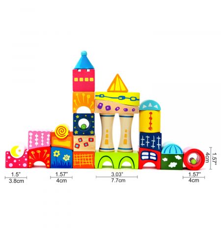 Hape E0418A Деревянная игрушка - Конструктор "Замок" из кубиков