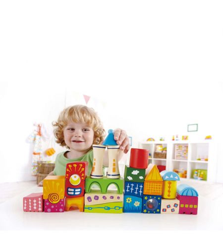Hape E0418A Деревянная игрушка - Конструктор "Замок" из кубиков