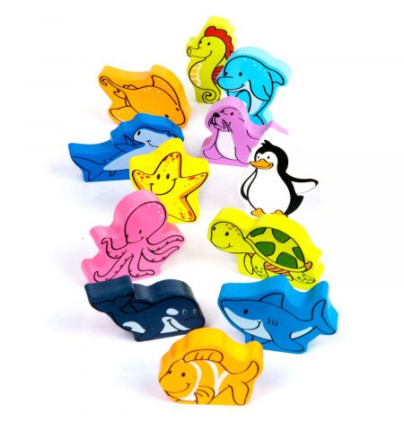 Hape E0902B Деревянная игрушка -  Набор подводный мир в тубусе