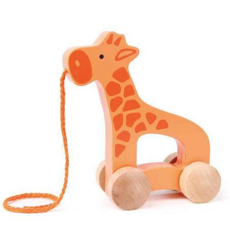 Hape E0906A  Деревянная игрушка каталка "Жираф"