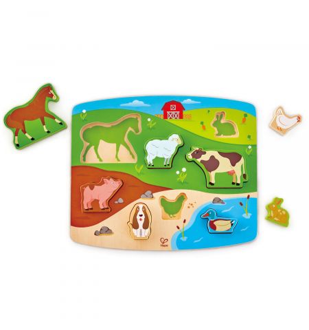 Hape E1454A Деревянная игрушка - Пазл вкладыш "Ферма"