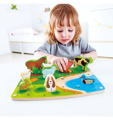 Hape E1454A Деревянная игрушка - Пазл вкладыш "Ферма"