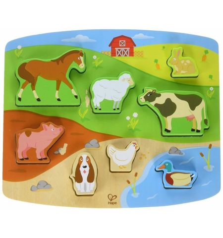 Hape E1454A Деревянная игрушка - Пазл вкладыш "Ферма"