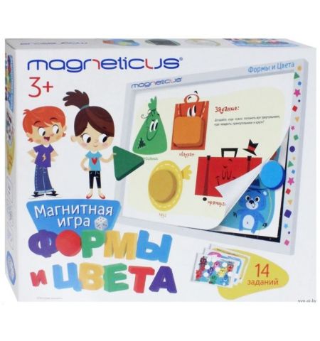 Magneticus POL-011 Развивающий набор / конструктор Магнитная мозаика Формы и Цвета в картонной коробке