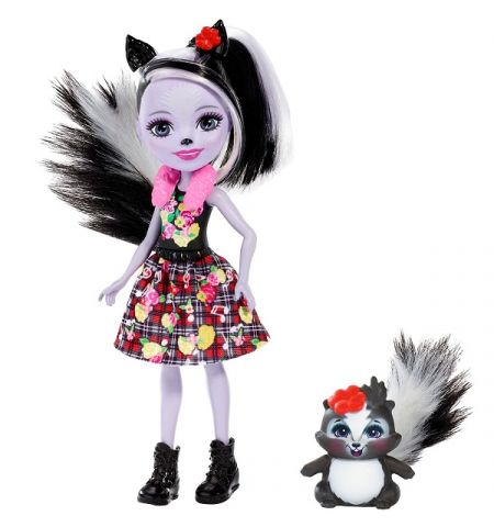 Mattel Enchantimals FXM72 Кукла с питомцем Скунси Седж new, 15 см