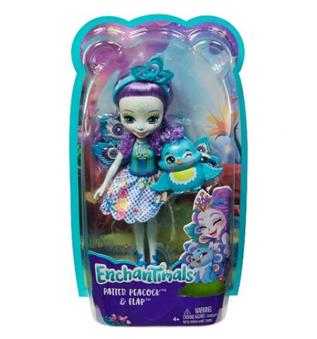 Mattel Enchantimals FXM74  Кукла с питомцем Пэттер Павлина new,15 см Mattel Enchantimals FXM74  Кукла с питомцем Пэттер Павлина new,15 см