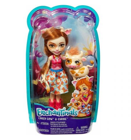 Mattel Enchantimals FXM77 Кукла с питомцем Коровка Кейли new, 15 см Mattel Enchantimals FXM77 Кукла с питомцем Коровка Кейли new, 15 см