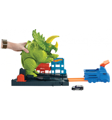 Mattel Hot Wheels GBF97 Автомобильный трек Опасный трицератопс Mattel Hot Wheels GBF97 Автомобильный трек Опасный трицератопс