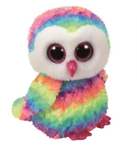 TY TY37143 Мягкая игрушка Многоцветная сова OWEN 24 см