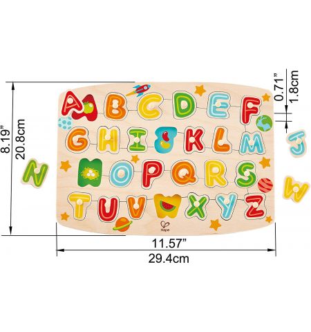 HAPE E1505B Пазлы с изображением алфавита “Alphabet Peg Puzzle”