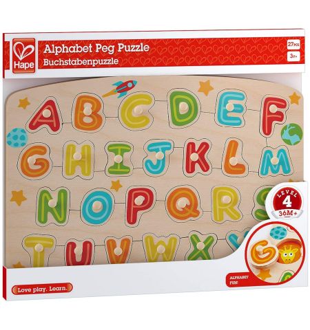 HAPE E1505B Пазлы с изображением алфавита “Alphabet Peg Puzzle”