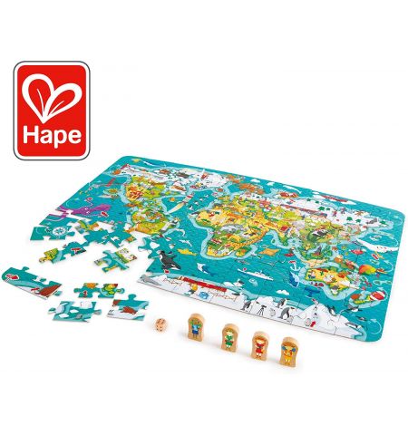 HAPE E1626A Пазлы и игра “Тур по миру” 2-в1