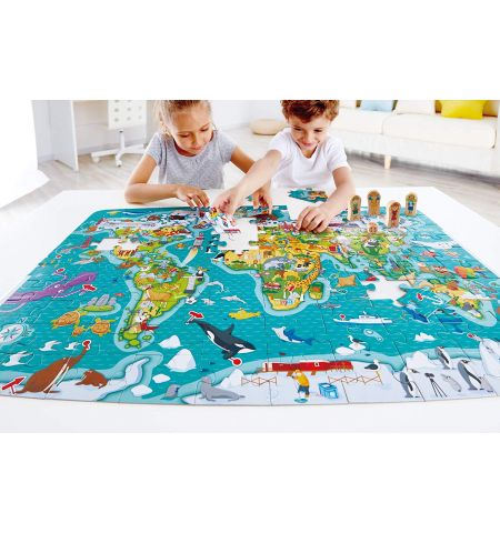 HAPE E1626A Пазлы и игра “Тур по миру” 2-в1