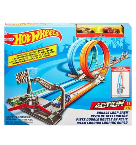 Mattel Hot Wheels GFH85 Автомобильный трек Mattel Hot Wheels Двойная петля Mattel Hot Wheels GFH85 Автомобильный трек Mattel Hot Wheels Двойная петля