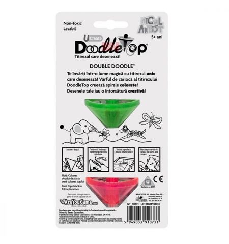 Noriel INT_N0731 Набор волчков, которые рисуют, Doodletop Double, Маленький Художник Noriel INT_N0731 Набор волчков, которые рисуют, Doodletop Double, Маленький Художник