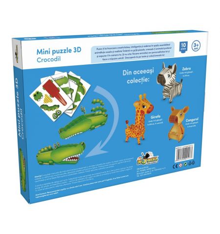 Noriel NOR1177  Мини пазл 3D - Крокодил, 10 детелей
