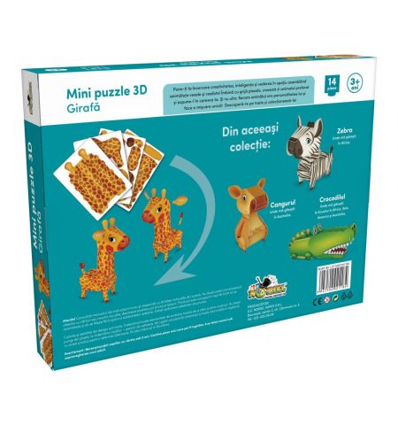 Noriel NOR1184 Мини пазл 3D - Жираф, 14 детелей