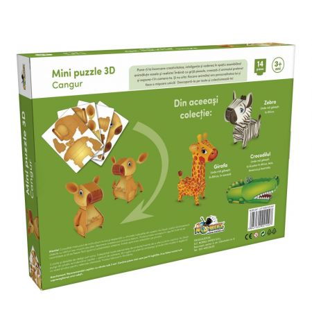 Noriel NOR1207 Мини пазл 3D - Кенгуру, 14 детелей