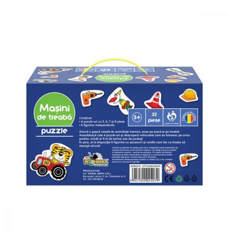NORIEL NOR4079 Пазл 4 в 1 “Рабочие машины” 32 элемента