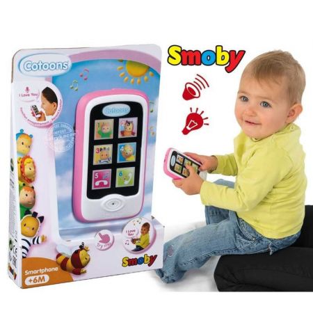 SMOBY 110208 Смартфон голубой со звуком и подсветкой Cotoons Smoby