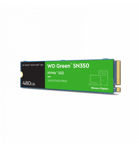 M.2 NVMe SSD 480GB  Western Digital Green SN350,  PCIe3.0 x4 / NVMe1.3, M2 Type 2280 , Read: 2400 MB/s, Write: 1650 MB/s,  NAND TLC,  WDS480G2G0C